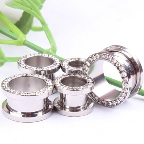 Khuyên nông tai dạng tròn đính đá xinh xắn