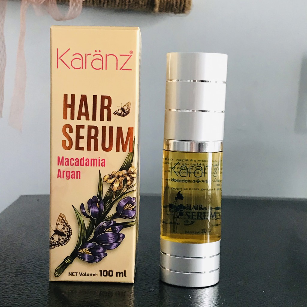 Serum dưỡng tóc mềm mượt giảm gãy rụng, giữ nếp tóc uốn Karanz Hair serum Macadamia Argan Oil 100ml/ 30ml