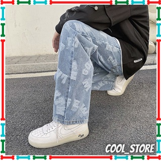 Quần thời trang ống rộng in họa tiết, quần bò nam hip-hop đường phố - Cool store quần jean suông thẳng