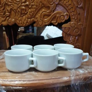 Bộ ly nước ( 6ly ) sứ trắng cao 4cm