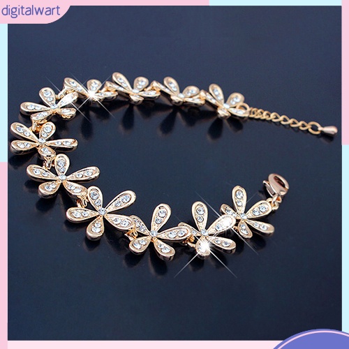 Vòng tay hoa tuyết đính đá pha lê nhân tạo sang trọng cá tính dành cho nữ