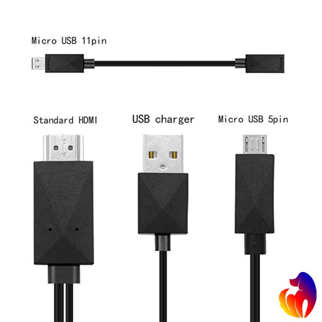 Blackhole Cáp chuyển đổi 5 pin &amp; 11 Pin Micro USB MHL sang HDMI 1080P HD TV cho điện thoại Android