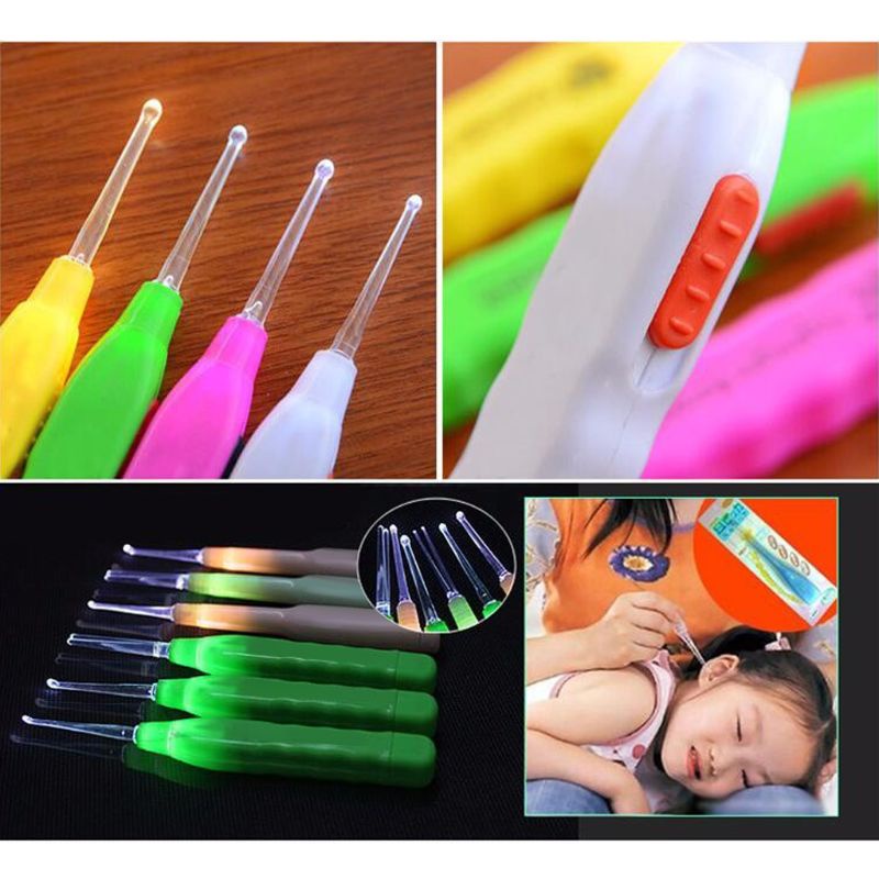 [Hàng mới về] Bộ dụng cụ lấy ráy tai có đèn led hình hoạt hình an toàn