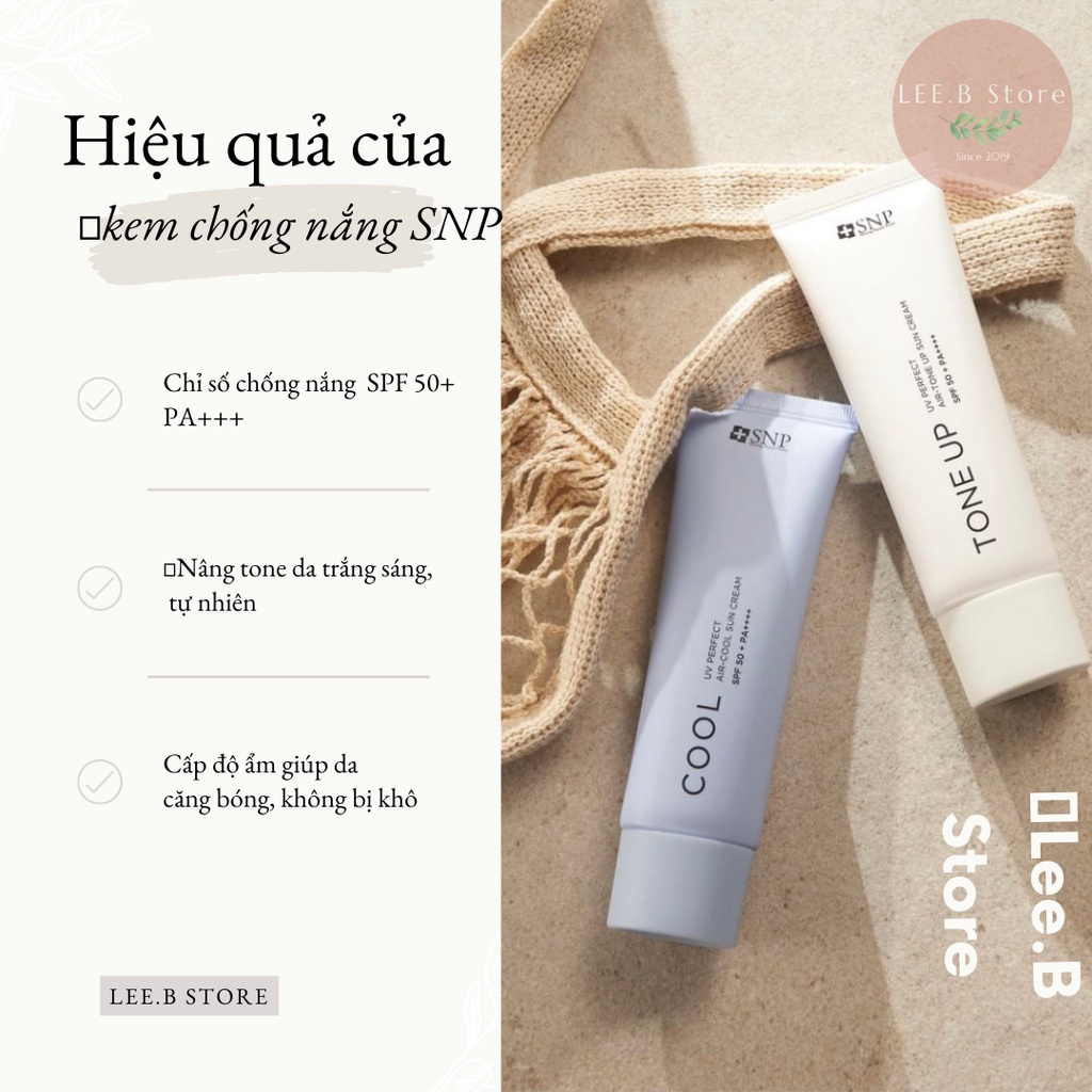 [SNP] Kem chống nắng nâng tone SNP UV Perfect Air Cool, Air Tone Up Sun Cream