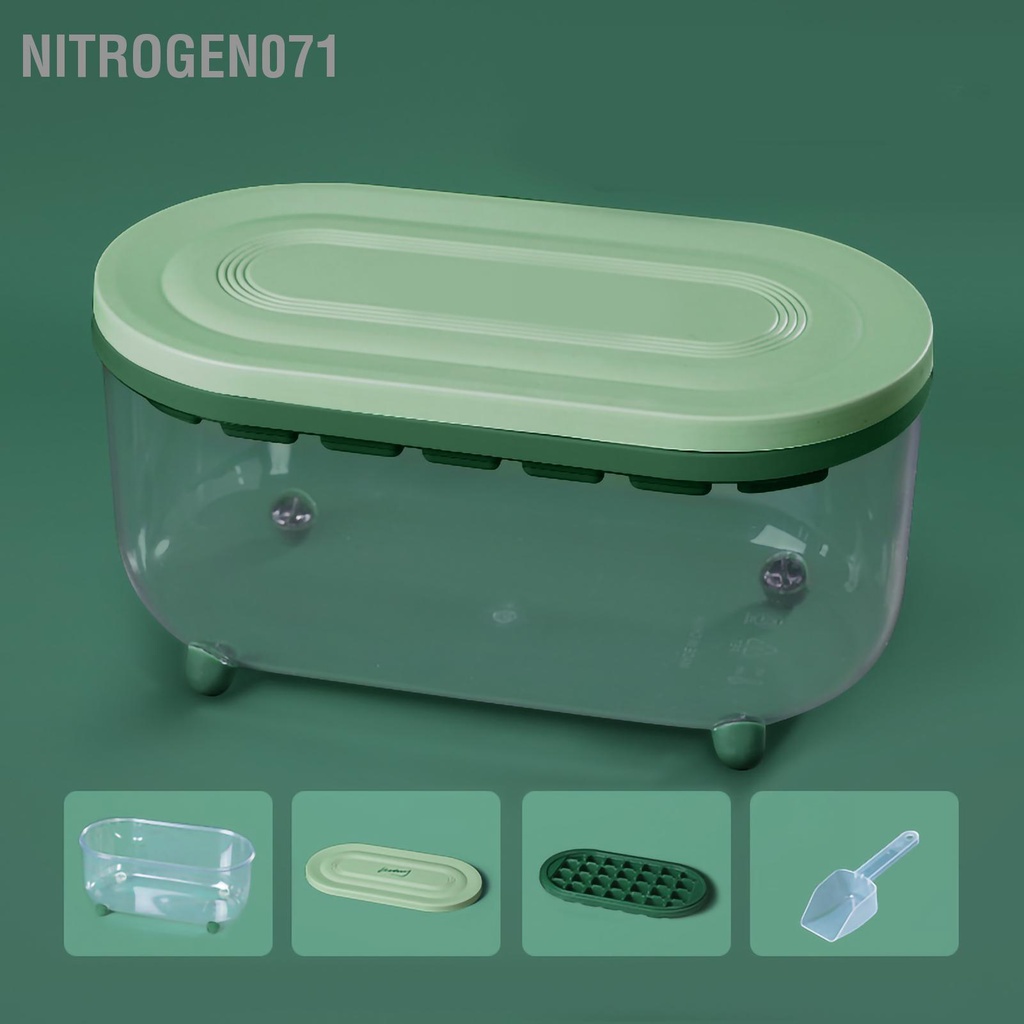 ❤️ Nitrogen071 Khuôn làm đá Dung tích lớn 32 ngăn Khay bằng silicon 10 hình trái tim có nắp