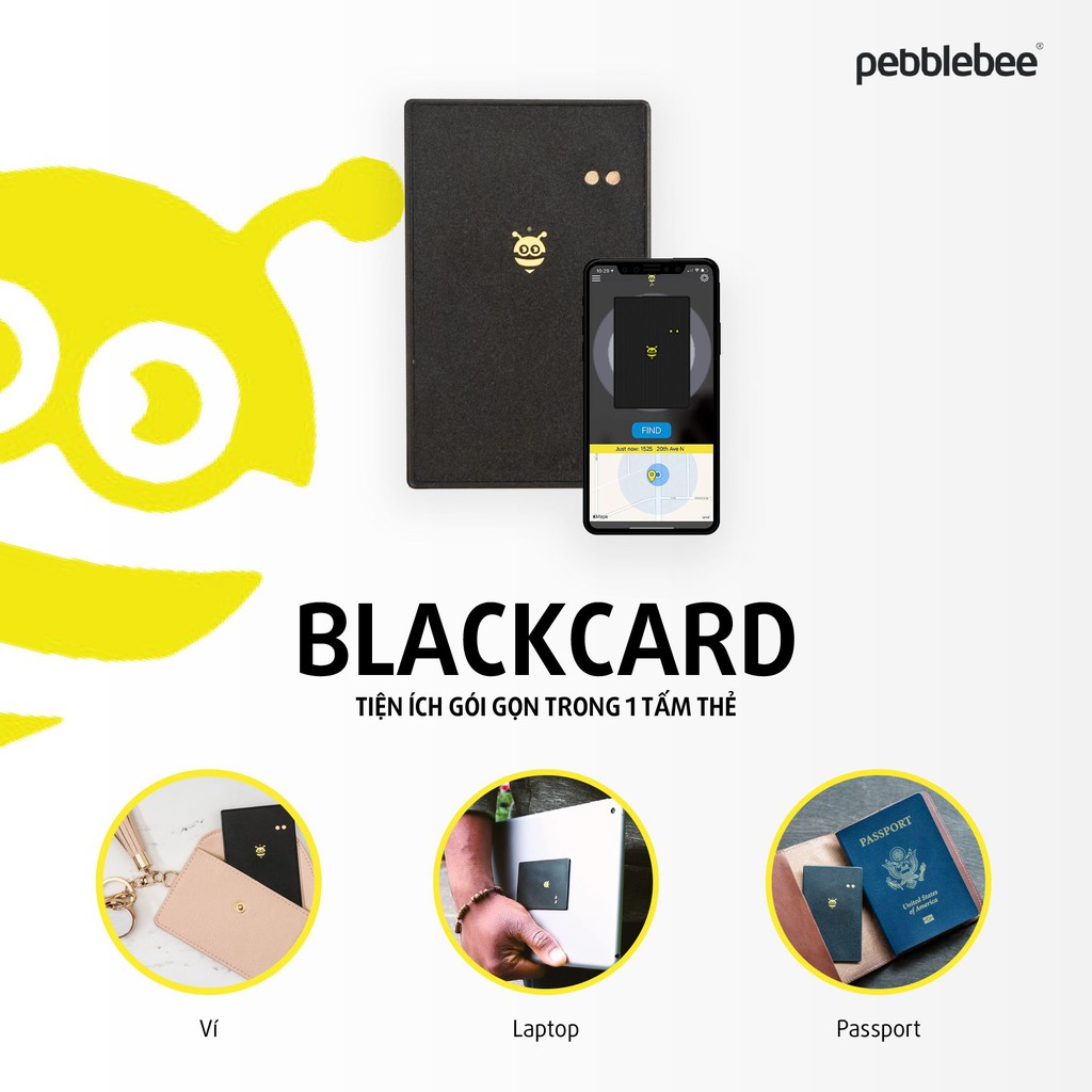 Thẻ Định Vị Đa Chức Năng Pebblebee Việt Nam - Nhập Khẩu Hoa Kỳ - Tránh Thất Lạc Ví, Điện Thoại