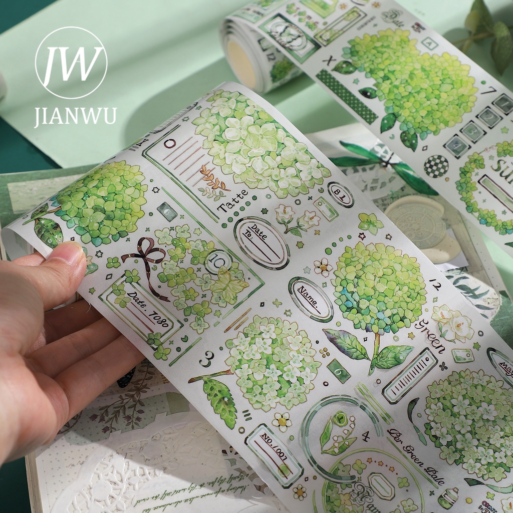 Băng Keo Washi 300cm Họa Tiết Hoa Dễ Thương Dùng Trang Trí Sổ Tay DIY