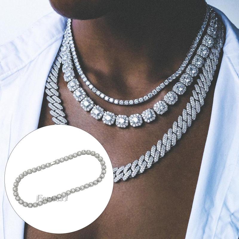 Vòng cổ Mặt Vuông Đính Đá Lấp Lánh Fenteer1