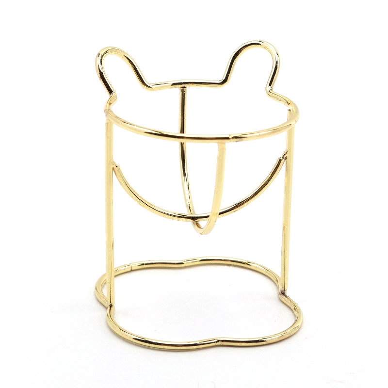 (Hàng Mới Về) Giá Đỡ Mút Trang Điểm Bằng Thép Không Gỉ Thiết Kế Tai Gấu Dễ Thương