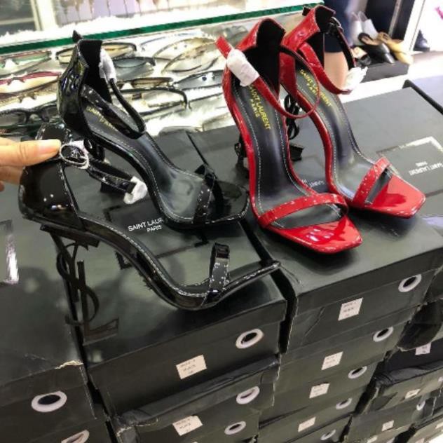 Sandal Quai Mảnh Gót Chữ 10p Da Bóng Mềm Êm Fullbox Hãng CAM KẾT LOẠI 1