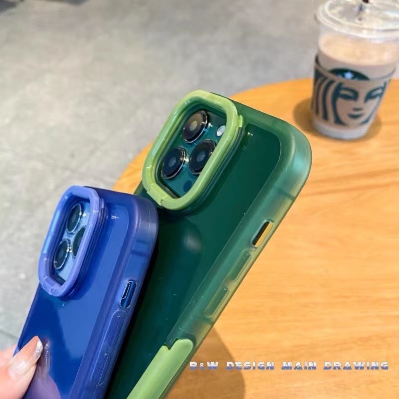 Ốp Điện Thoại Trong Suốt Màu Dạ Quang Có Túi Khí Chống Sốc Cho iPhone 13 12 11 Pro MAX XR IX XS MAX