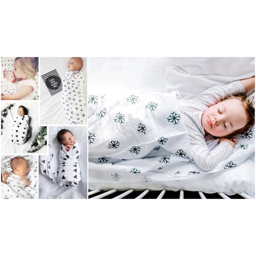 Khăn tắm/ chăn quấn bé Aden sợi tre 2 lớp MUSLIN TREE  siêu êm siêu rút mồ hôi cho trẻ từ sơ sinh - NANA SHOP MOMY BABY