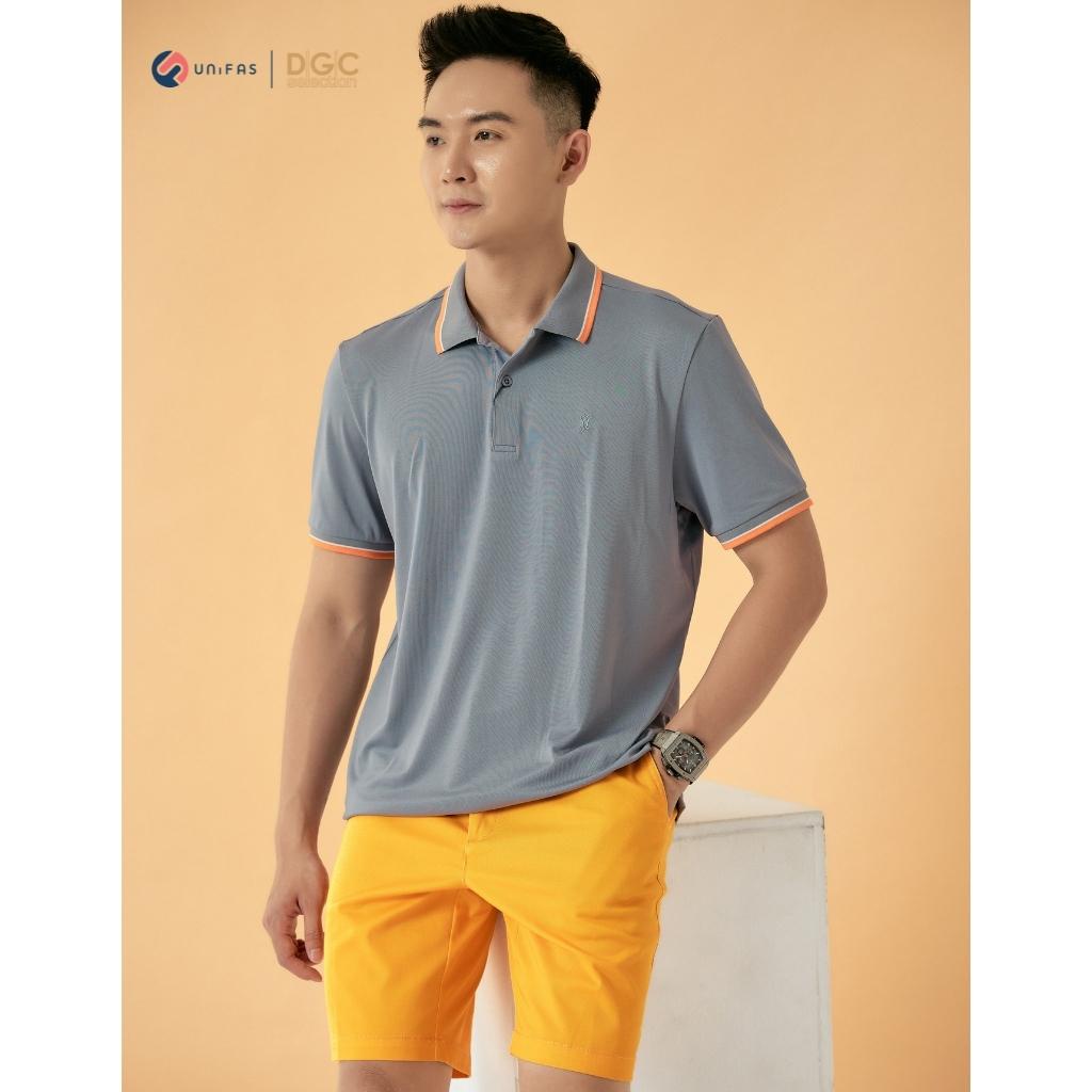 Áo polo nam DGCs dáng suông ngắn tay cổ phối viền kẻ trẻ trung, chất thun chống nhăn thoáng mát SAPBB32M