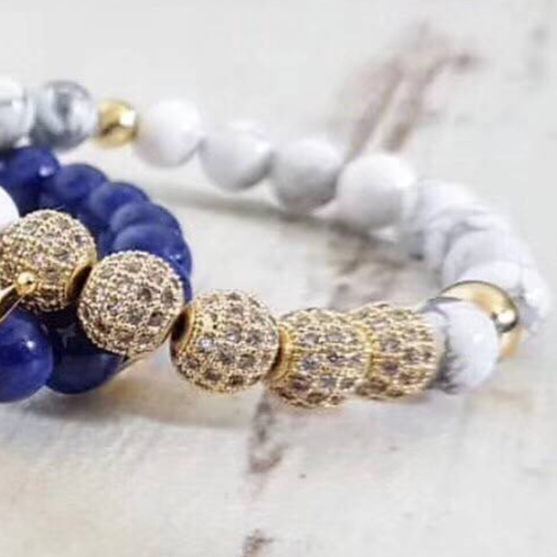 Hạt xỏ lỗ tròn bằng đồng đính đá cz màu đen 10mm dùng làm trang sức diy