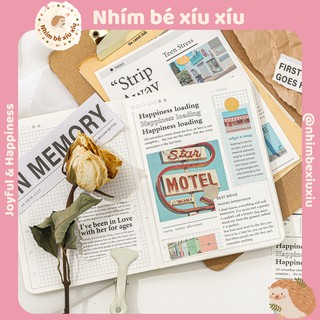 Set 50 tờ giấy báo retro vintage crafting paper giấy nền trang trí bullet journal VT306