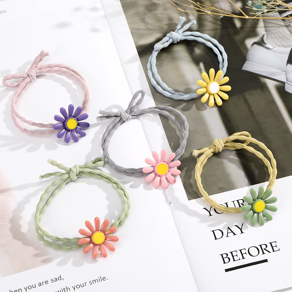 Bộ 10 dây buộc tóc HAIMEIKANG hình hoa cúc dễ thương thời trang cho nữ