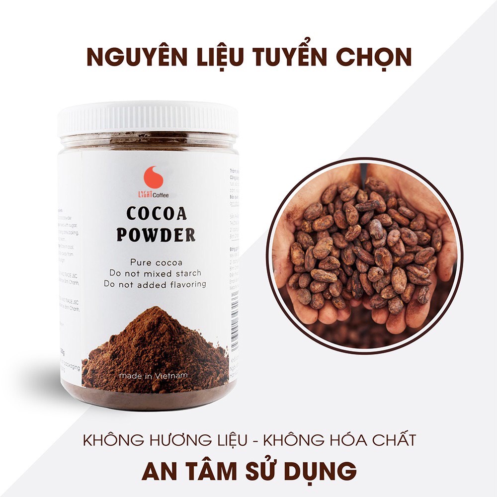 [Giao Hoả Tốc HCM] Bột Cacao Nguyên Chất Light Coffee Hộp 350g_Giúp Cơ Thể có cảm giác No lúc Keto Cùng Đừong Ăn Kiêng