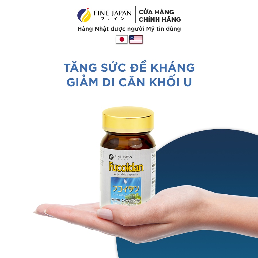 Tảo Okinawa Fucoidan Xanh Nhật Bản Hỗ Trợ Điều Trị Ung Thư - Fine Japan Fucoidan (Hộp 30 Viên)