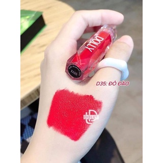 Son kem DOLLY màu cam đỏ (12 màu son xinh tùy chọn)