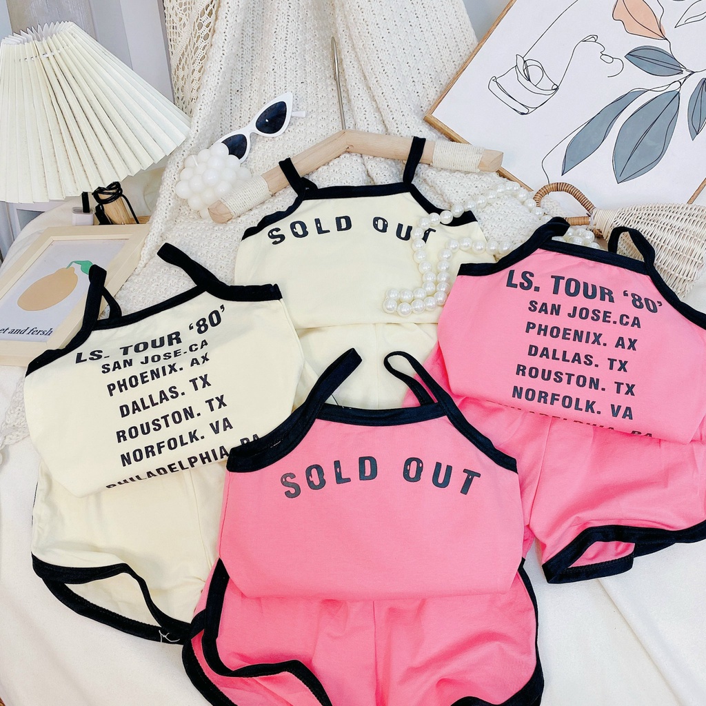Bộ Hai Dây "Sold Out" Cho Bé Gái Chất Liệu Vải Cotton Mềm Co Giãn Đủ Size Từ 7-18Kg VNXK Nhật-Hàn