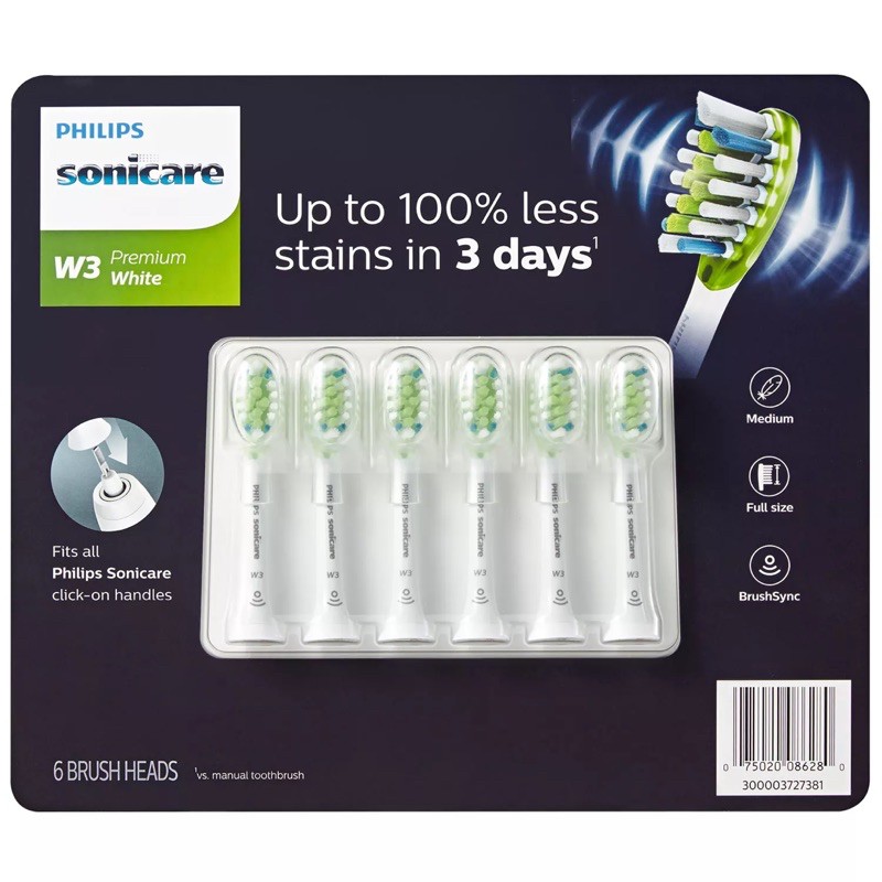 Đầu bàn chải điện Philips Sonicare C2, W3 [ Tách lẻ từ vỉ 6 cái ]