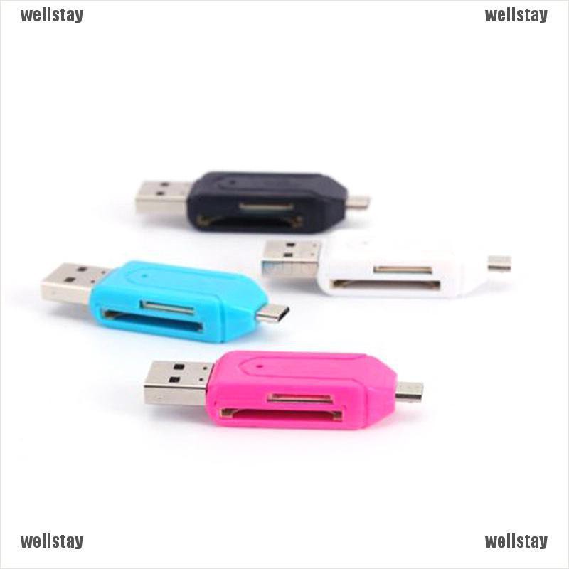 Đầu Đọc Thẻ Nhớ 2 Trong 1 Micro Usb 2.0 Otg Cho Điện Thoại Android