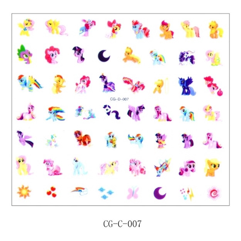 Set 56 miếng dán móng tay họa tiết hoạt hình công chúa băng giá hello kitty sofia mickey dành cho trẻ