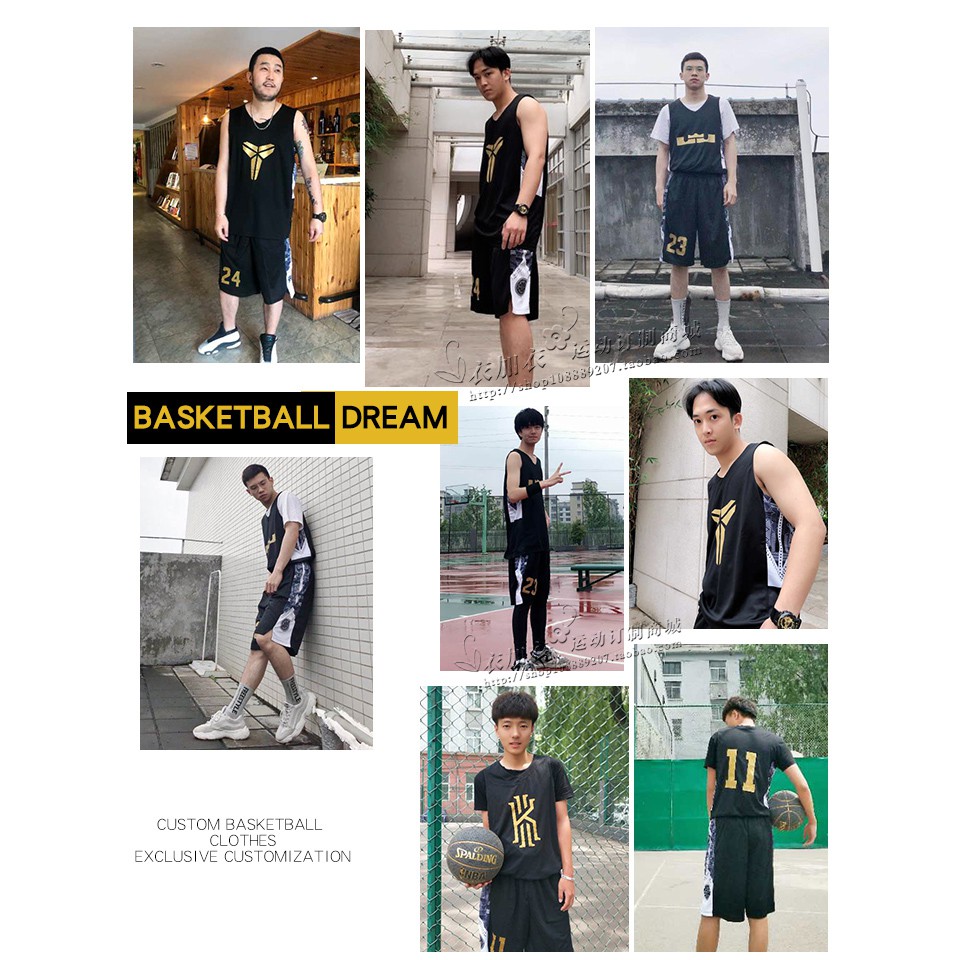 Jersey Y▬✇☋Đồng phục bóng rổ James màu đen và vàng phù hợp với nam cá tính Curry Kobe Irving jersey đội thủy tri