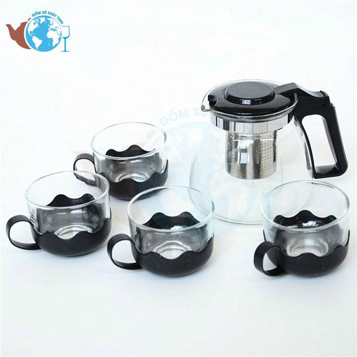 Bộ ấm trà lõi lọc và 4 ly thuỷ tinh