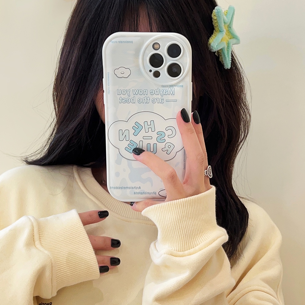 ốp iphone mây tiếng Anh TPu Silicone Case Điện thoại iPhone 11 Pro Max X Xr Xs 7 8 14 Plus Se 2020 12 pro max 13 mini