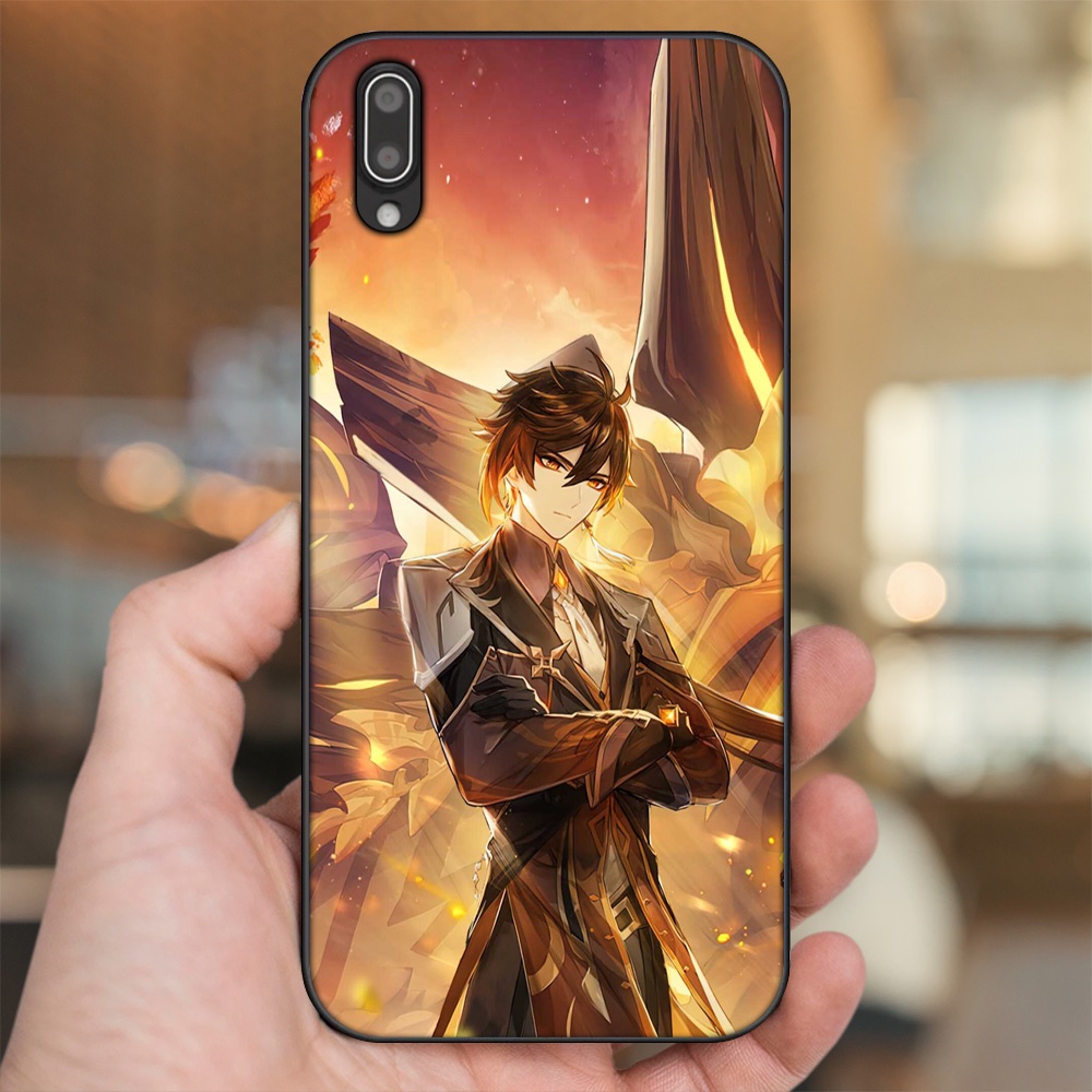 Ốp lưng Vivo Y93 viền đen in hình Zhongli Genshin Impact