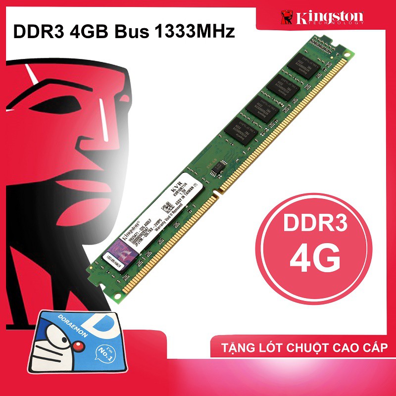 Ram Kingston DDR3 4GB 1333MHz PC3-10600 1.5V Dùng Cho PC Desktop - Bảo hành 36 tháng