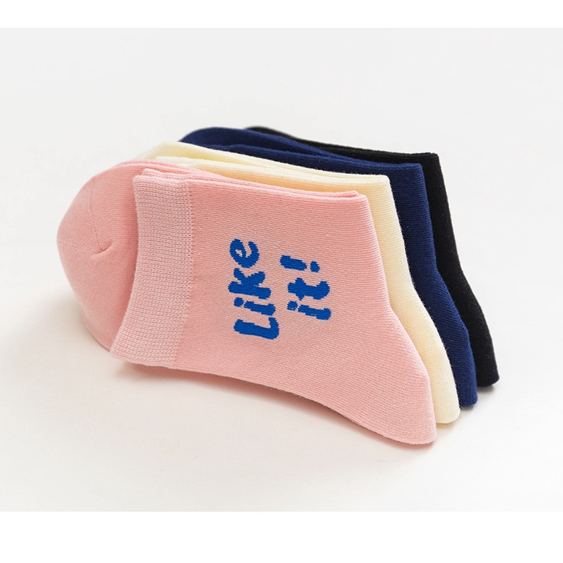 Tấy Vớ Cao Cổ Họa Tiết Chữ Đơn Giản Phong Cách Thời Trang Hàn Quốc