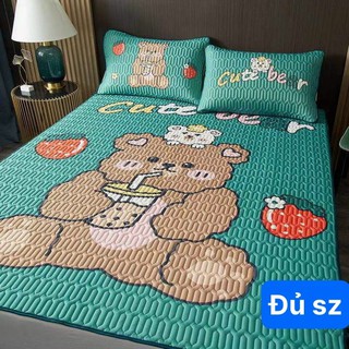 Chiếu điều hòa tencel cao su non cao cấp - mát lạnh, tặng kèm 2 vỏ gối