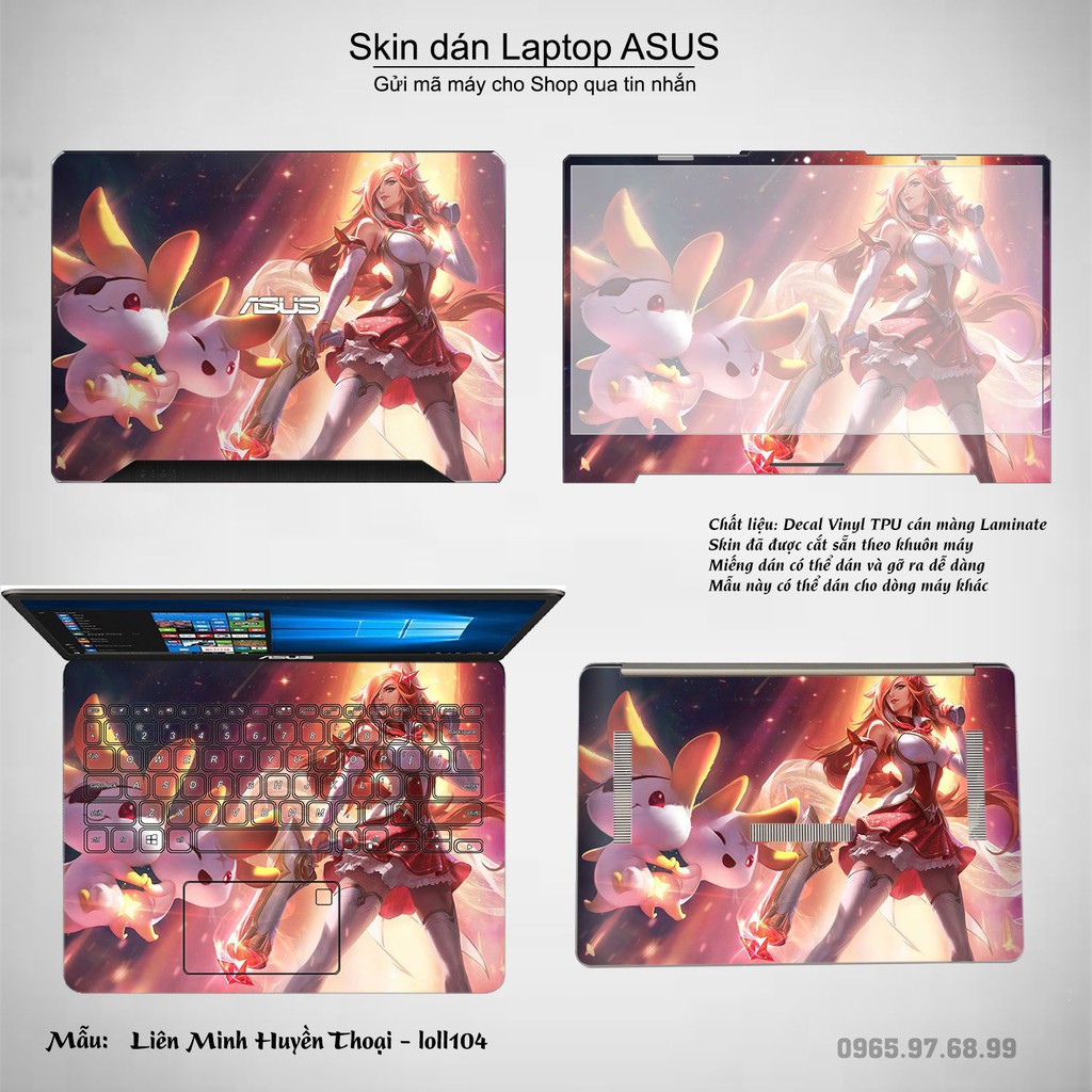 Skin dán Laptop Asus in hình Liên Minh Huyền Thoại bộ 15 (inbox mã máy cho Shop)