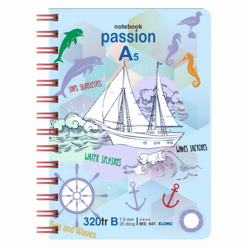 Sổ lò xo kép dọc KLONG A5 - 320 trang MS 941