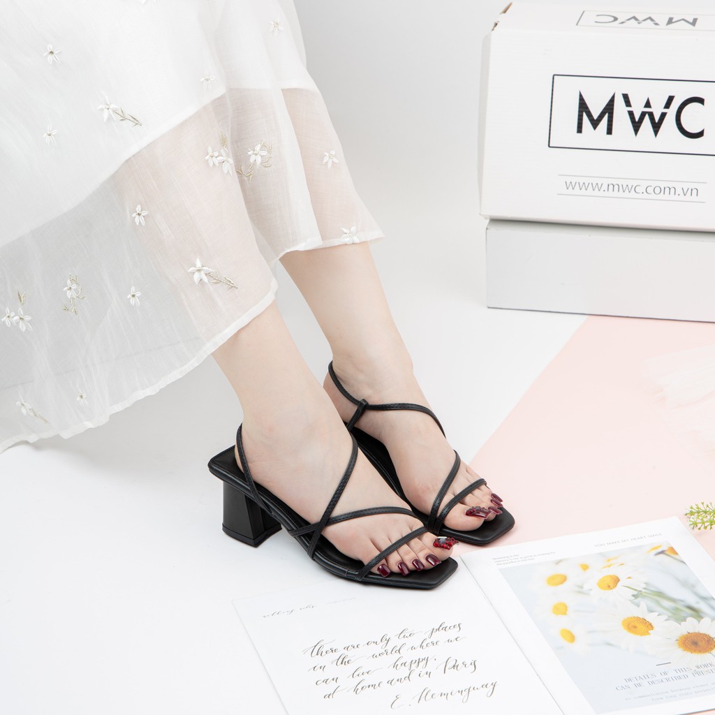 Giày Cao Gót Thời Trang MWC Đế Vuông 5CM Quai Mảnh Đan Chéo Xinh Xắn MWC NUCG-4101
