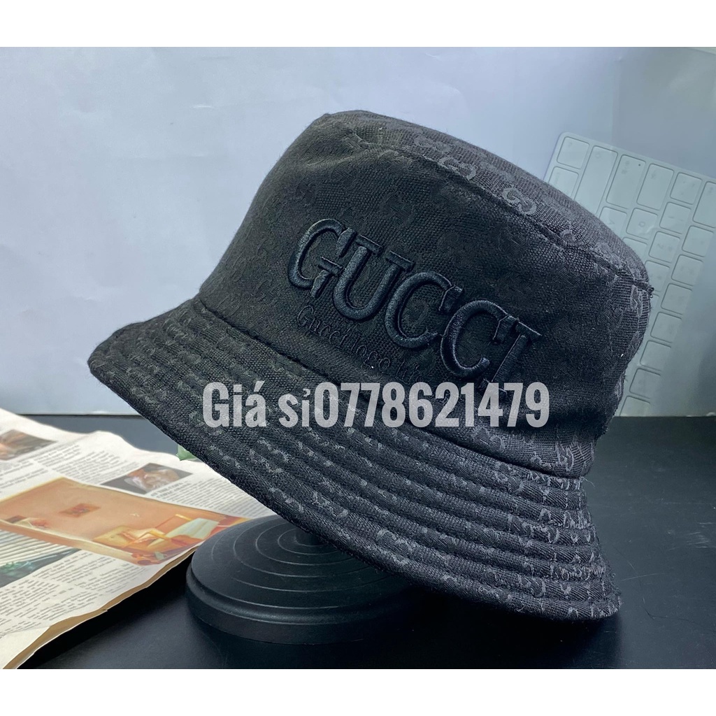 Nón bo cụp bucket G (G) dệt vải nhập thêu chữ gu xì thể thao thời trang