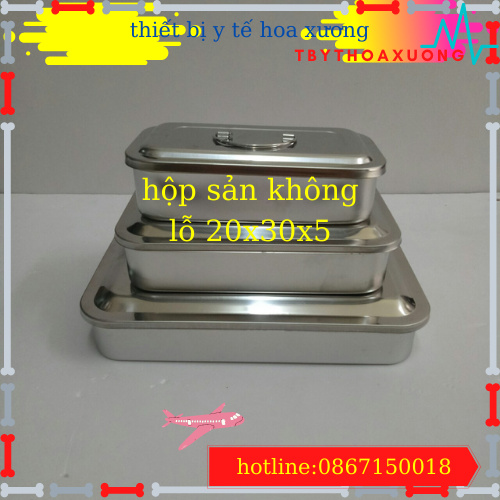 Hộp Đựng Dụng Cụ Inox 304 -Hộp Sản Không Lỗ 20x30x5cm