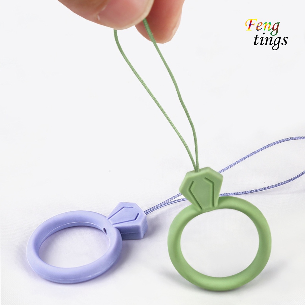 Set 2 Dây Đeo Điện Thoại Bằng Silicon Họa Tiết Hoạt Hình Dễ Thương