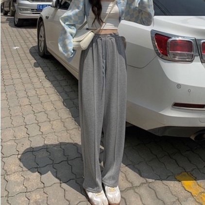 Quần thể thao ống đứng thời trang Hàn Quốc giản dị cho nữ