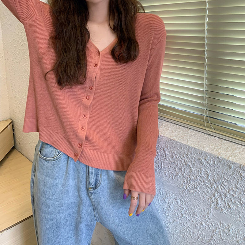 Áo khoác cardigan cổ chữ V tay dài thoải mái dành cho nữ