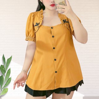Bigsize 60 - 95kg Áo Sơ Mi Baby Doll Tay Bồng