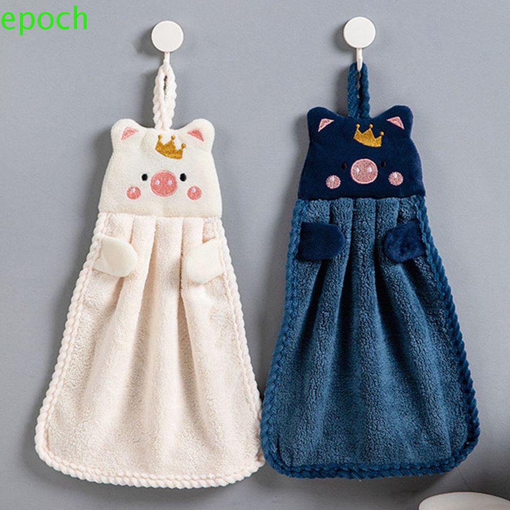 Epoch Khăn Lau Tay Vải Nhung San Hô Thấm Hút Tốt In Hình Chú Heo Đáng Yêu