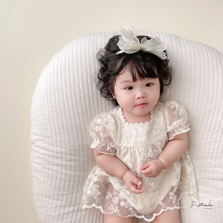 Bộ Áo Liền Quần Công Chúa Phối Ren Hoa Phong Cách Phương Tây Thời Trang Mùa Hè Cho Bé Gái