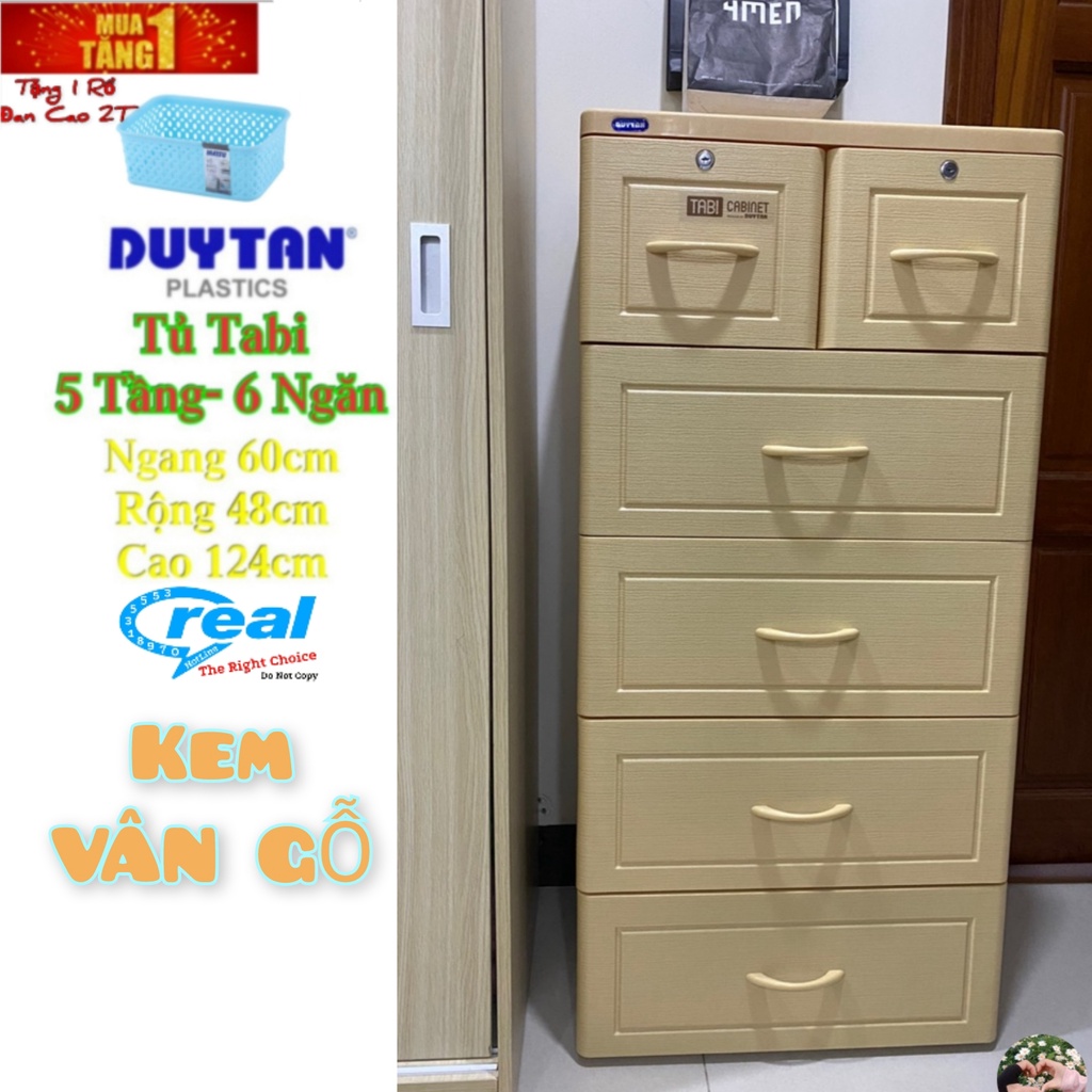 Tủ Nhựa Duy Tân TABI 5 Tầng -6 Ngăn VÂN GỖ ( Có 4 và 6 Tầng )