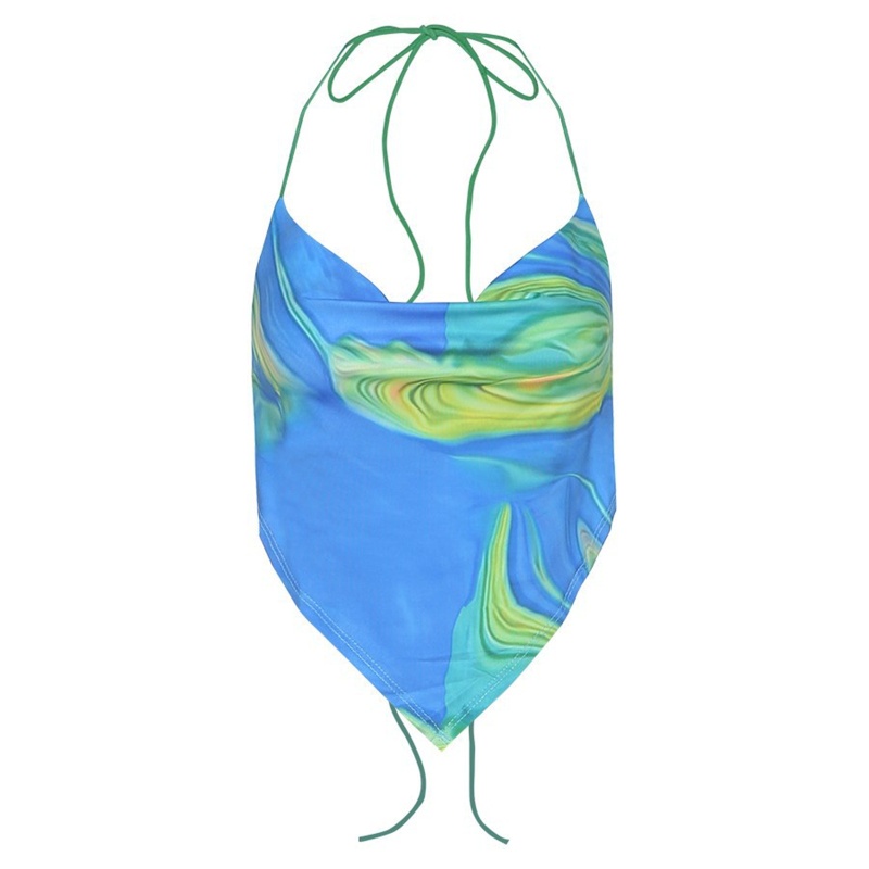 Áo Croptop Hai Dây Hở Lưng Nhuộm Màu Quyến Rũ Thời Trang Mùa Hè Cho Nữ