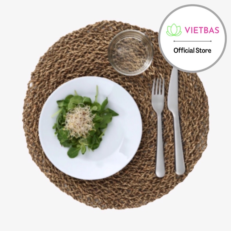 Đĩa cói decor VIETBAS tròn COI_DIAHOA35
