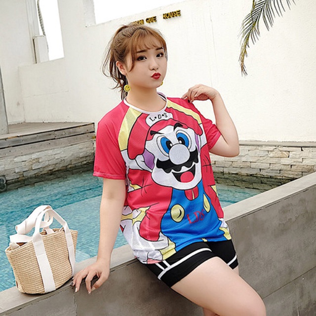 Set bikini bộ bơi big size cao cấp không thấm nước kèm áo thun size đại 70-100kg