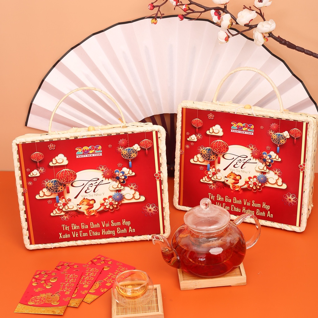 Quà tặng tết 2022 giỏ quà Đoàn Viên 6 món quà sức khỏe ý nghĩa by Tiệm nhà Mơ (set 2) | BigBuy360 - bigbuy360.vn